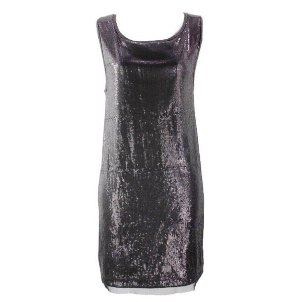 Michael Stars NEW $98 Charcoal Gray Sequin Front Heather Back Sheath Dress