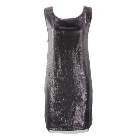 Michael Stars NEW $98 Charcoal Gray Sequin Front Heather Back Sheath Dress