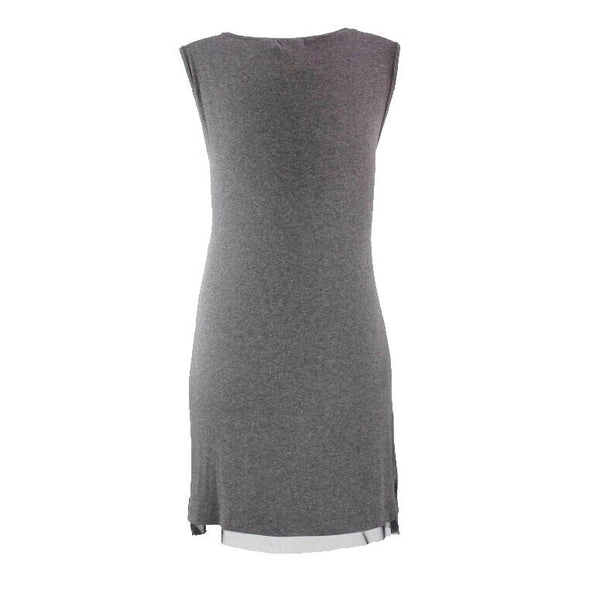 Michael Stars NEW $98 Charcoal Gray Sequin Front Heather Back Sheath Dress