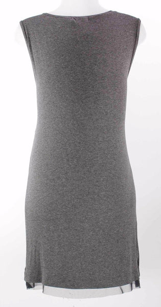 Michael Stars NEW $98 Charcoal Gray Sequin Front Heather Back Sheath Dress