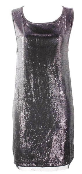 Michael Stars NEW $98 Charcoal Gray Sequin Front Heather Back Sheath Dress