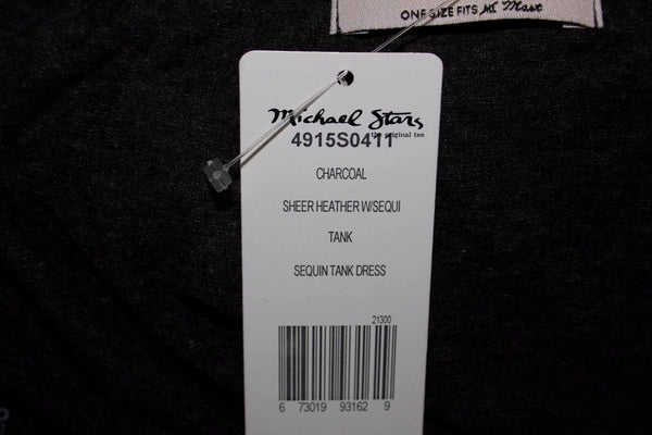 Michael Stars NEW $98 Charcoal Gray Sequin Front Heather Back Sheath Dress