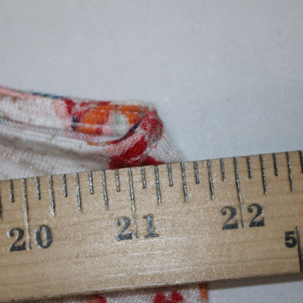 J Jill Top Sz XL White Orange Red Multi Colored Twist Front 100% Linen Top