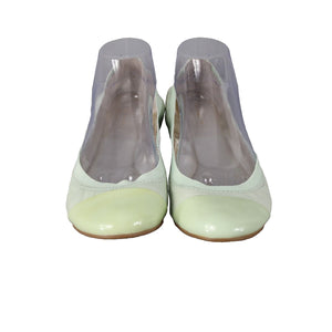 Coach Dalia Sz 9.5 B Mint Green Gold Slip On Leather Upper Inner Ballet Flats