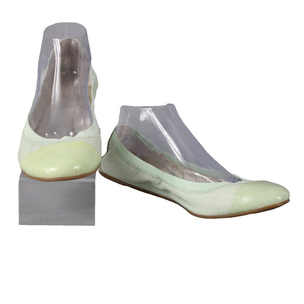 Coach Dalia Sz 9.5 B Mint Green Gold Slip On Leather Upper Inner Ballet Flats