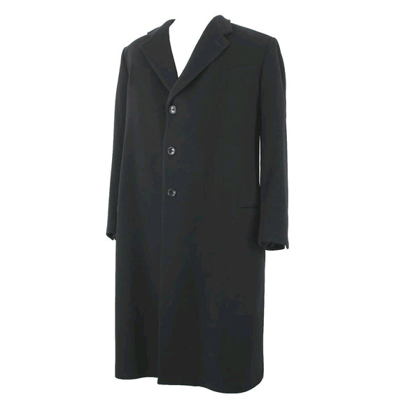 Neiman Marcus Sz 52L Black 3 Button Lana Wool Cashmere Blend Viscose Lined Coat