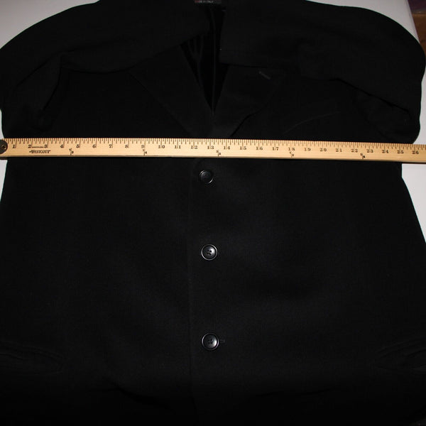 Neiman Marcus Sz 52L Black 3 Button Lana Wool Cashmere Blend Viscose Lined Coat