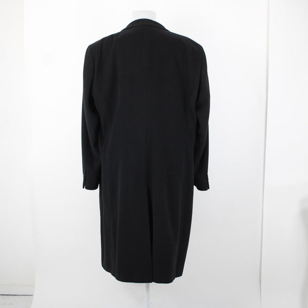 Neiman Marcus Sz 52L Black 3 Button Lana Wool Cashmere Blend Viscose Lined Coat