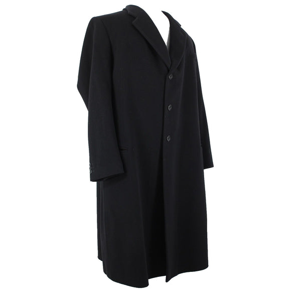 Neiman Marcus Sz 52L Black 3 Button Lana Wool Cashmere Blend Viscose Lined Coat