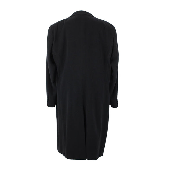 Neiman Marcus Sz 52L Black 3 Button Lana Wool Cashmere Blend Viscose Lined Coat