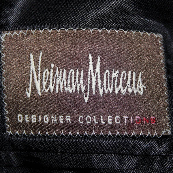 Neiman Marcus Sz 52L Black 3 Button Lana Wool Cashmere Blend Viscose Lined Coat