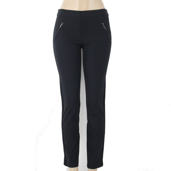 Rebecca Taylor Sz 4 X 31 Black Faux Pockets Skinny Polyamide Spandex Pant
