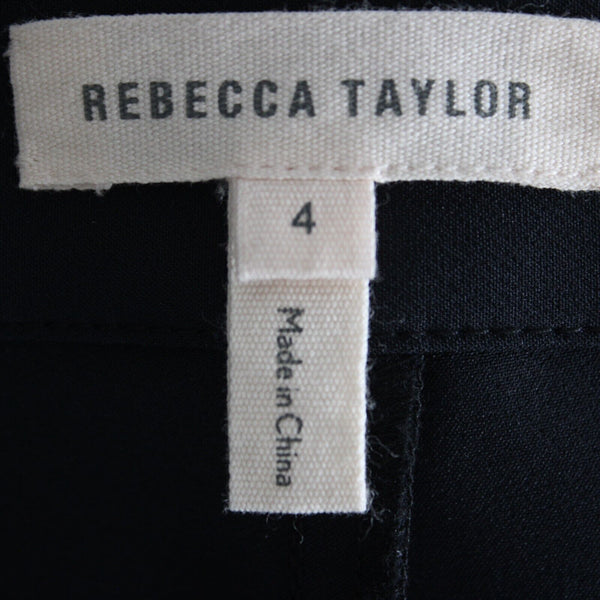 Rebecca Taylor Sz 4 X 31 Black Faux Pockets Skinny Polyamide Spandex Pant