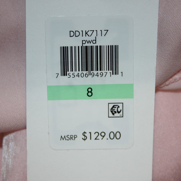 DKNY Dress NEW $129 Sz 8 Pink Ruched Belted V Neck Lined 100% Polyester Dress