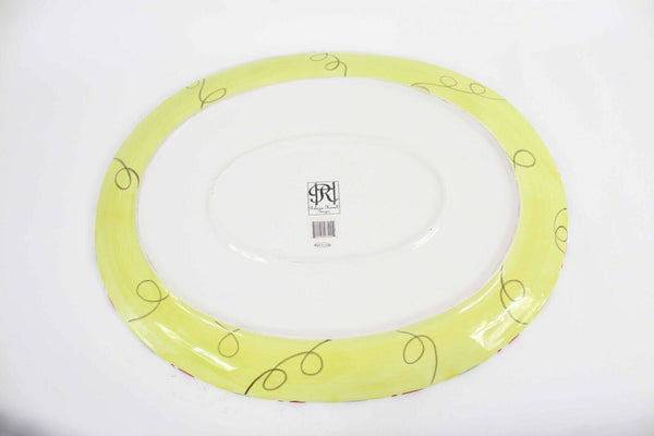 Rebecca Harrell Designs Topiary Green White Red Black Platter