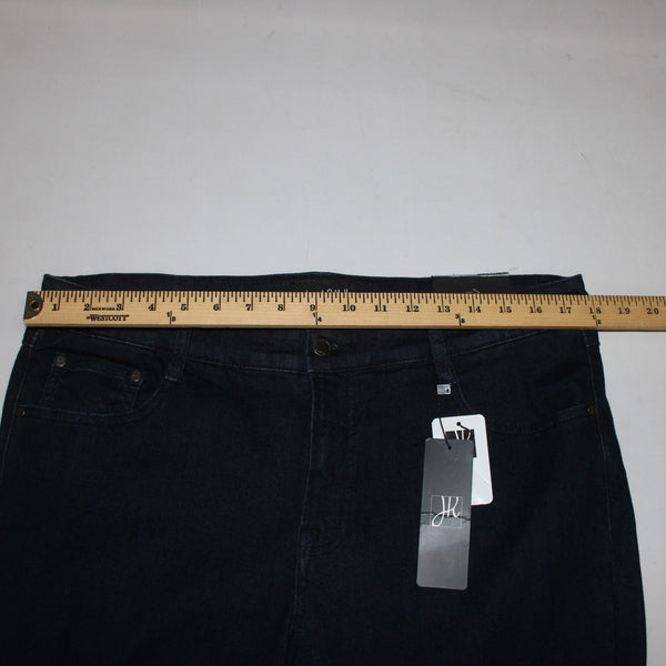 Joseph Ribkoff 16 Jeans NEW Sz 16 x 33 Dark Blue Denim Eyelet Slim Viscose Jeans