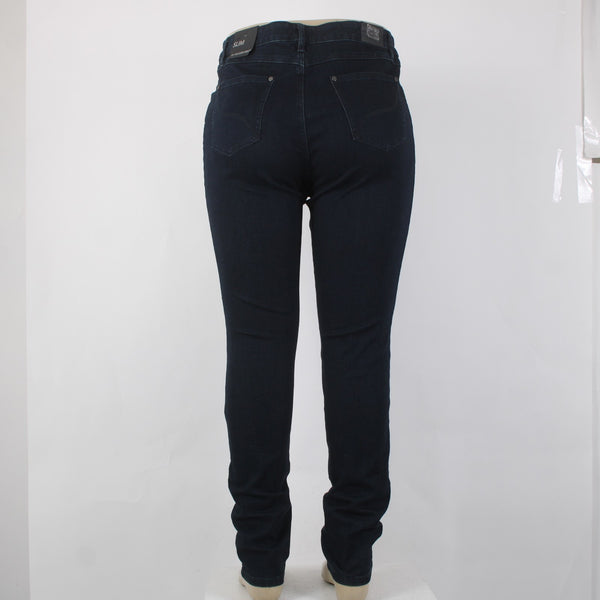 Joseph Ribkoff 16 Jeans NEW Sz 16 x 33 Dark Blue Denim Eyelet Slim Viscose Jeans