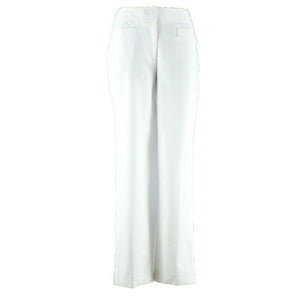 Ellen Tracy New Sz 8 x 28 White Flat Cotton Blend Crop 3" Slit Trouser Pant