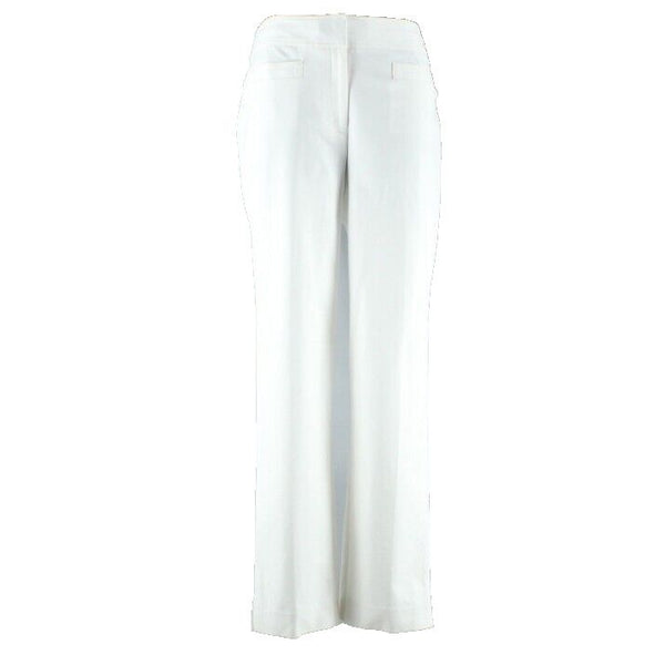Ellen Tracy New Sz 8 x 28 White Flat Cotton Blend Crop 3" Slit Trouser Pant