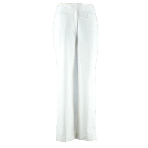 Ellen Tracy New Sz 8 x 28 White Flat Cotton Blend Crop 3" Slit Trouser Pant