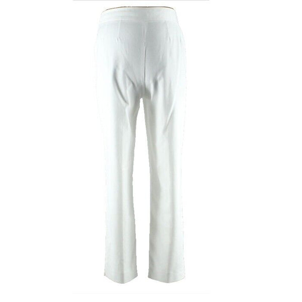 Ellen Tracy New Sz 8 x 28 White Flat Cotton Blend Crop 3" Slit Trouser Pant