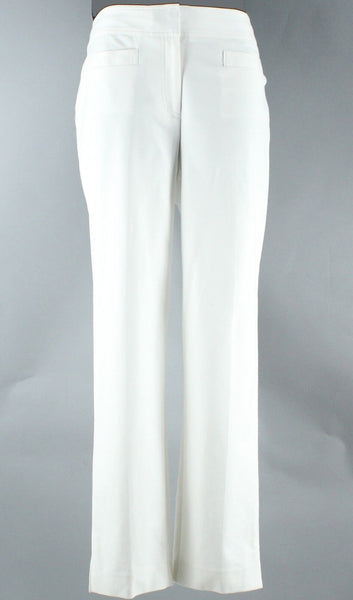 Ellen Tracy New Sz 8 x 28 White Flat Cotton Blend Crop 3" Slit Trouser Pant