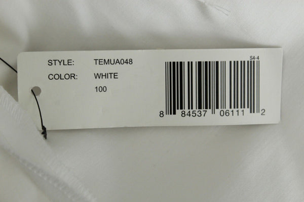Ellen Tracy New Sz 8 x 28 White Flat Cotton Blend Crop 3" Slit Trouser Pant