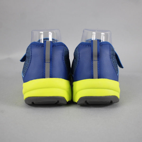 Vionic Sz 8.5 Blue Lime Green Adjustable Strap Fabric Upper Rubber Sole Shoes