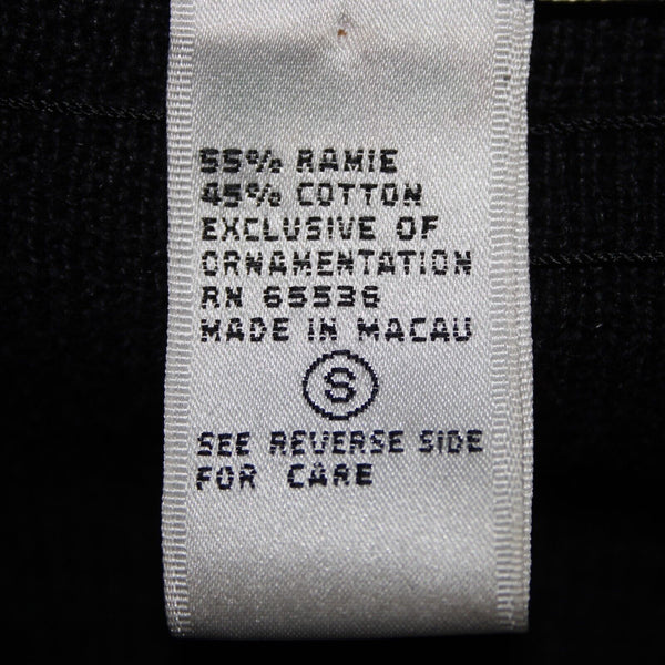 Bonnie Boerer Company Sz S Black Silver Crystals Beaded Ramie Cotton Sweater