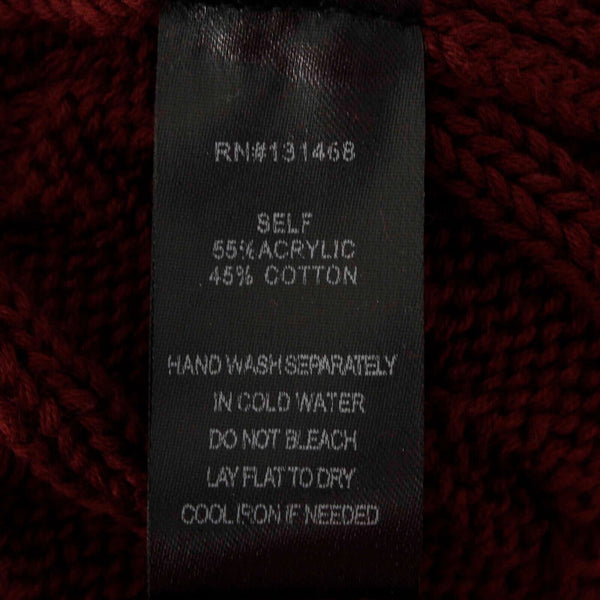 Fate NEW Sz S Burgundy Open Knit Turtleneck Belted Acrylic Cotton Sweater Dress