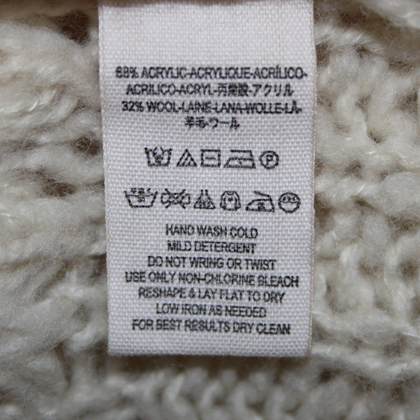 Free People Sz XS Beige Open Knit Acrylic Blend Oversize Scoop Slouch Sweater