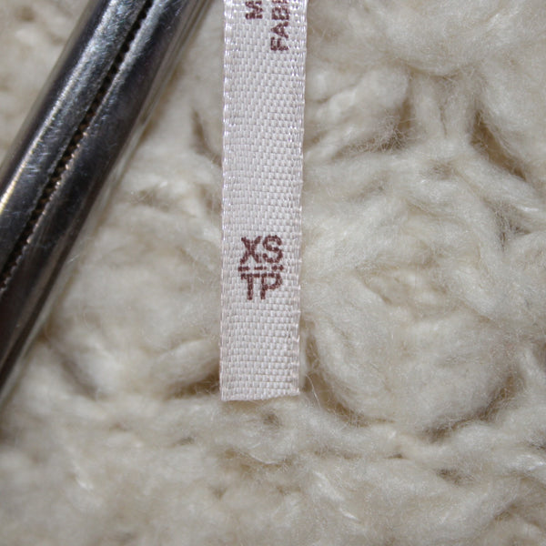 Free People Sz XS Beige Open Knit Acrylic Blend Oversize Scoop Slouch Sweater