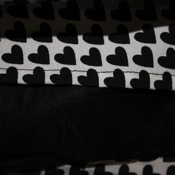 MG Collection Sz 6 Black White Hearts Pockets Lined Drawstring 100% Poly Dress