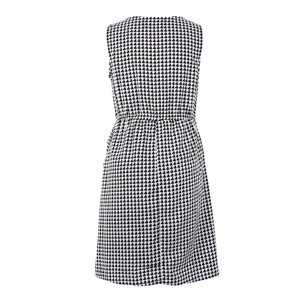 MG Collection Sz 6 Black White Hearts Pockets Lined Drawstring 100% Poly Dress