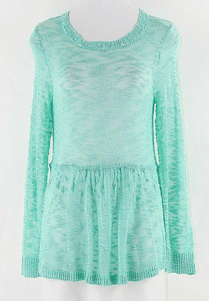 Kensie NEW $69 M Mint Delicate Open Weave Gathered 100% Acrylic Sweater