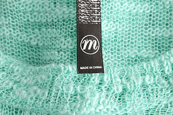 Kensie NEW $69 M Mint Delicate Open Weave Gathered 100% Acrylic Sweater