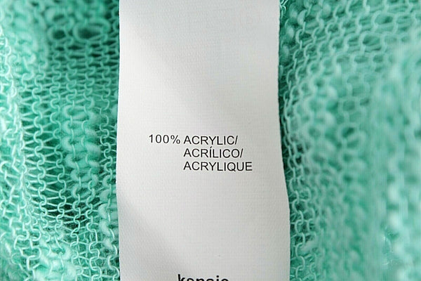 Kensie NEW $69 M Mint Delicate Open Weave Gathered 100% Acrylic Sweater