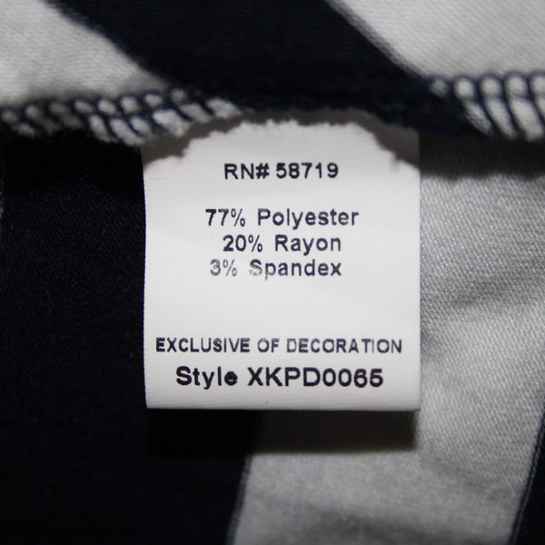 NY Collection NEW $70 Sz S Navy Blue White Striped Silver Accent Polyester Dress