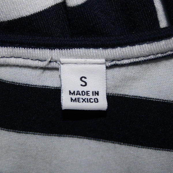 NY Collection NEW $70 Sz S Navy Blue White Striped Silver Accent Polyester Dress