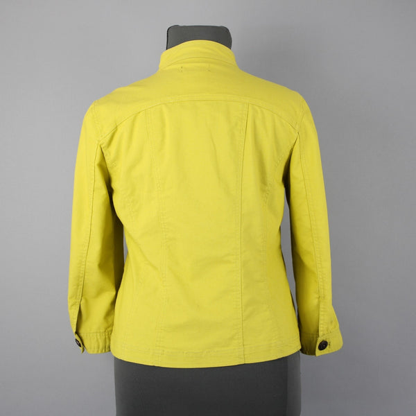 Prosper Devine Sz XL Lime Green Rhinestone 3/4 Slv Pckt Cotton Poly Spndx Jacket