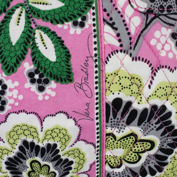 Vera Bradley NEW $94 10 x 14 Pink Green Multi Quilted Floral Frame Purse