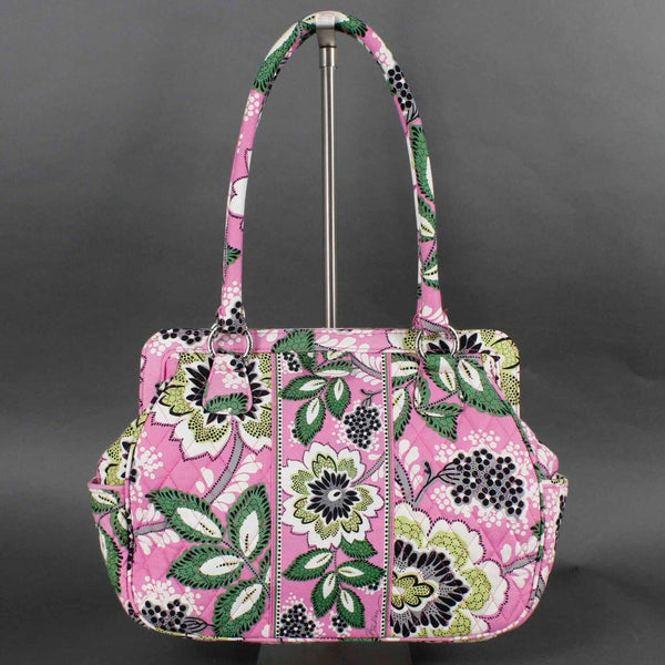 Vera Bradley NEW $94 10 x 14 Pink Green Multi Quilted Floral Frame Purse