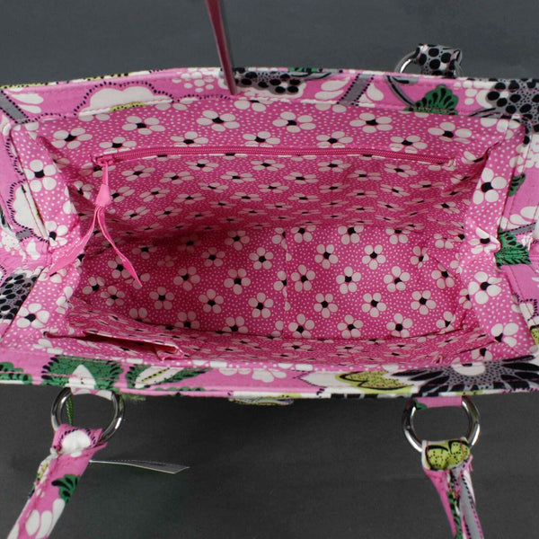 Vera Bradley NEW $94 10 x 14 Pink Green Multi Quilted Floral Frame Purse