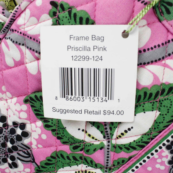 Vera Bradley NEW $94 10 x 14 Pink Green Multi Quilted Floral Frame Purse
