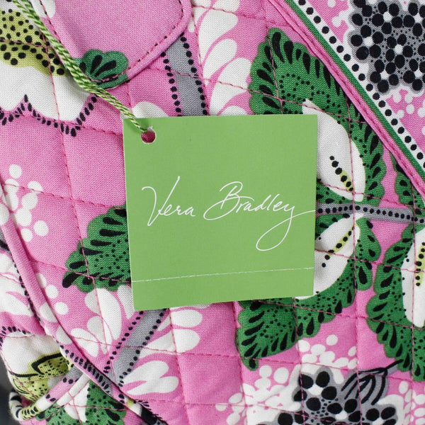 Vera Bradley NEW $94 10 x 14 Pink Green Multi Quilted Floral Frame Purse