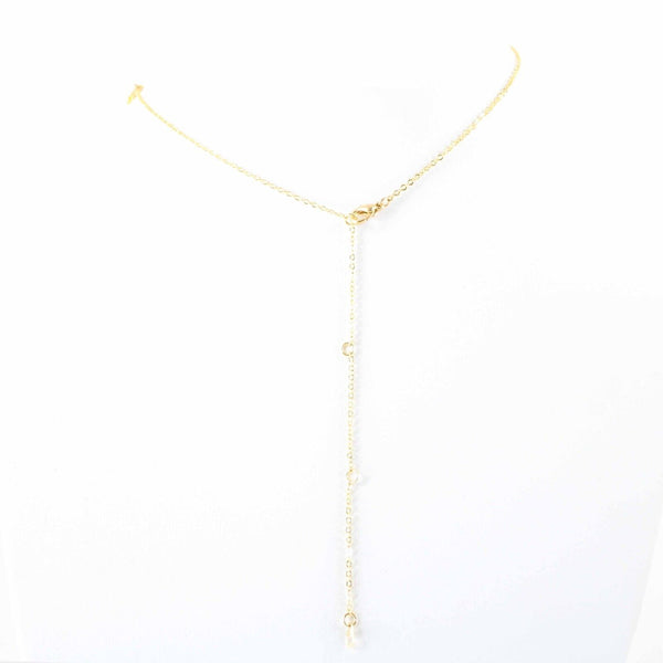 LAUREN NEW Goldtone Rhinestone Accent 14.5" w 4.5" Multi Ring Ext Necklace