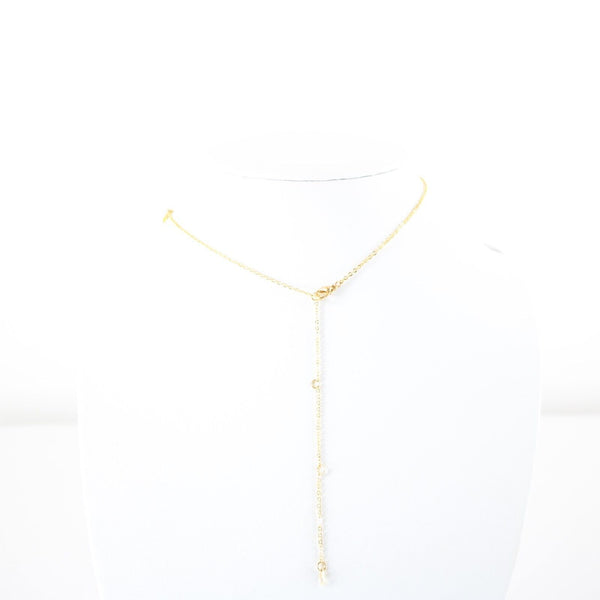 LAUREN NEW Goldtone Rhinestone Accent 14.5" w 4.5" Multi Ring Ext Necklace