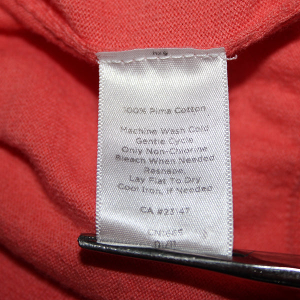 Talbots Sz XS Pink Ruffles Buttons 100% Pima Cotton Cardigan Sweater