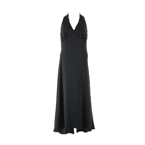 Evan Picone Sz 12 Black Lined Beaded Detail Long 100% Polyester Gown Dress