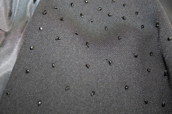 Evan Picone Sz 12 Black Lined Beaded Detail Long 100% Polyester Gown Dress